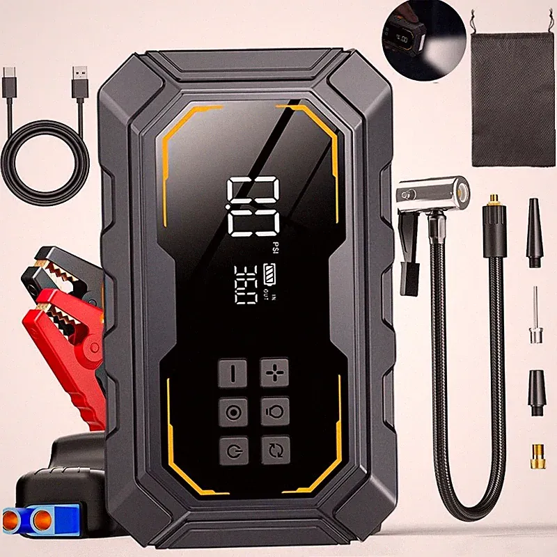 10000A Car Jump Starter With Air Compressor Pack Booster 12V PowerBank Emergency