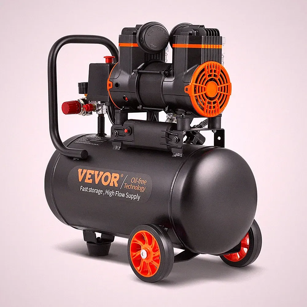 4.8gal 900W 2.2CFM@90PSI 70dB Ultra Quiet Oil-Free Air Compressor