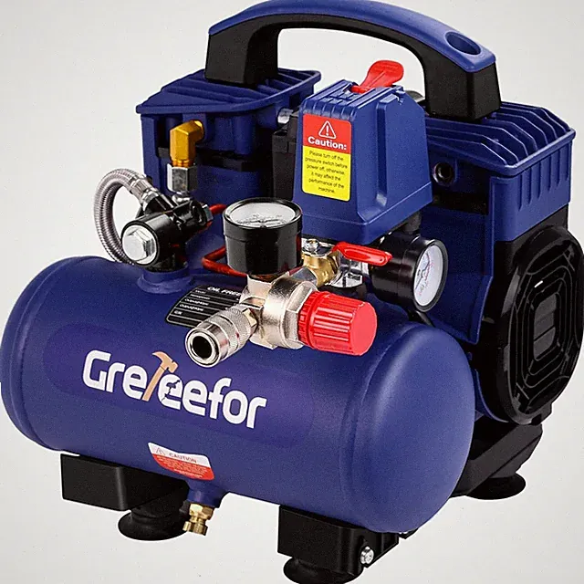 Air Compressor 1 Gallon Ultra Quiet 60dB Oil-Free Violet