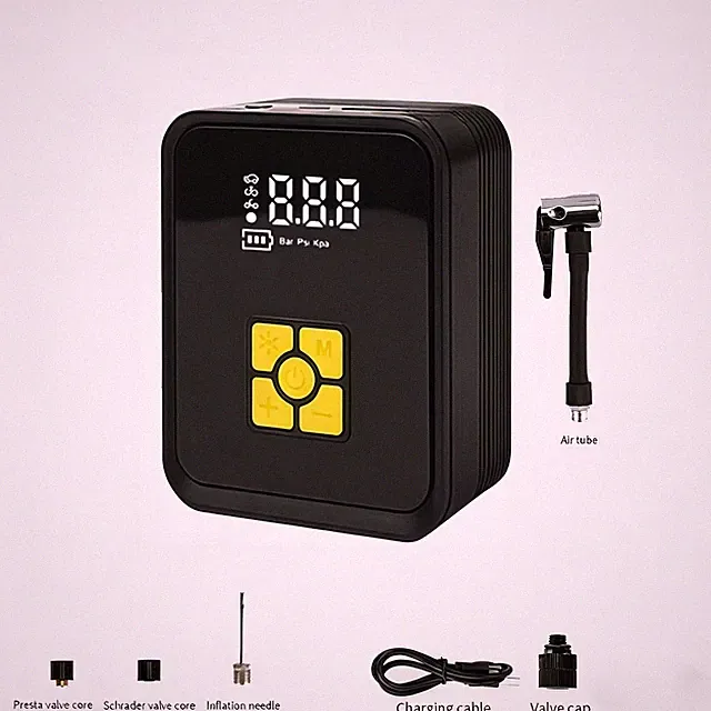 air compressor pump Digital pressure gauge with LED lights 7600mAh battery