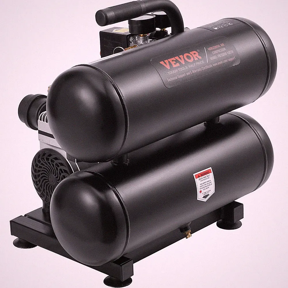 Compact Horizontal Oil-Free Air Compressor 4.6gal 90PSI Speed