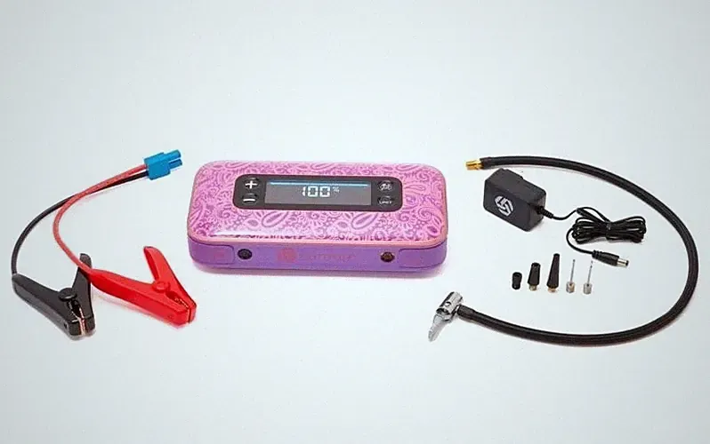 Lumore VoltAir+ 1750 Jump Starter, Air Compressor, Power Bank & Cables-Purple
