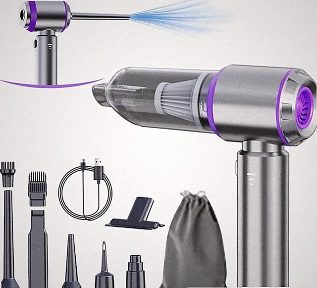 Portable Car Vacuum Cordless 20000Pa Handheld 4-in-1 Air Duster Blower USB