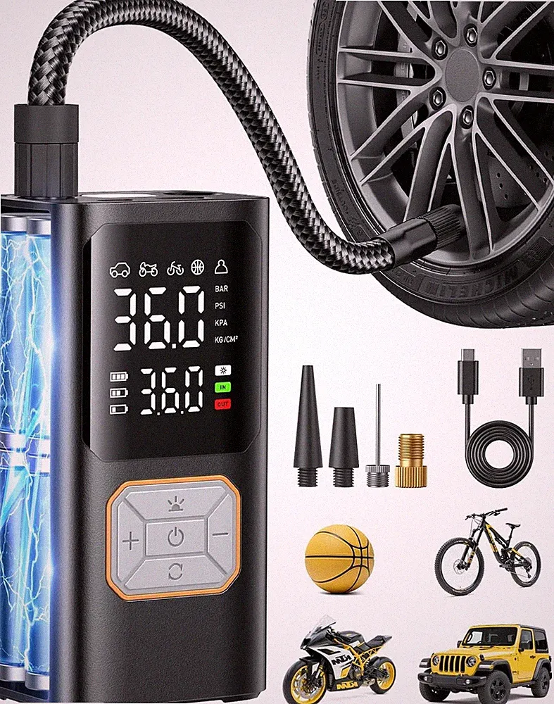 Tire Inflator Portable Air Compressor, 150PSI Air Pump for Car Tires, Cordles...